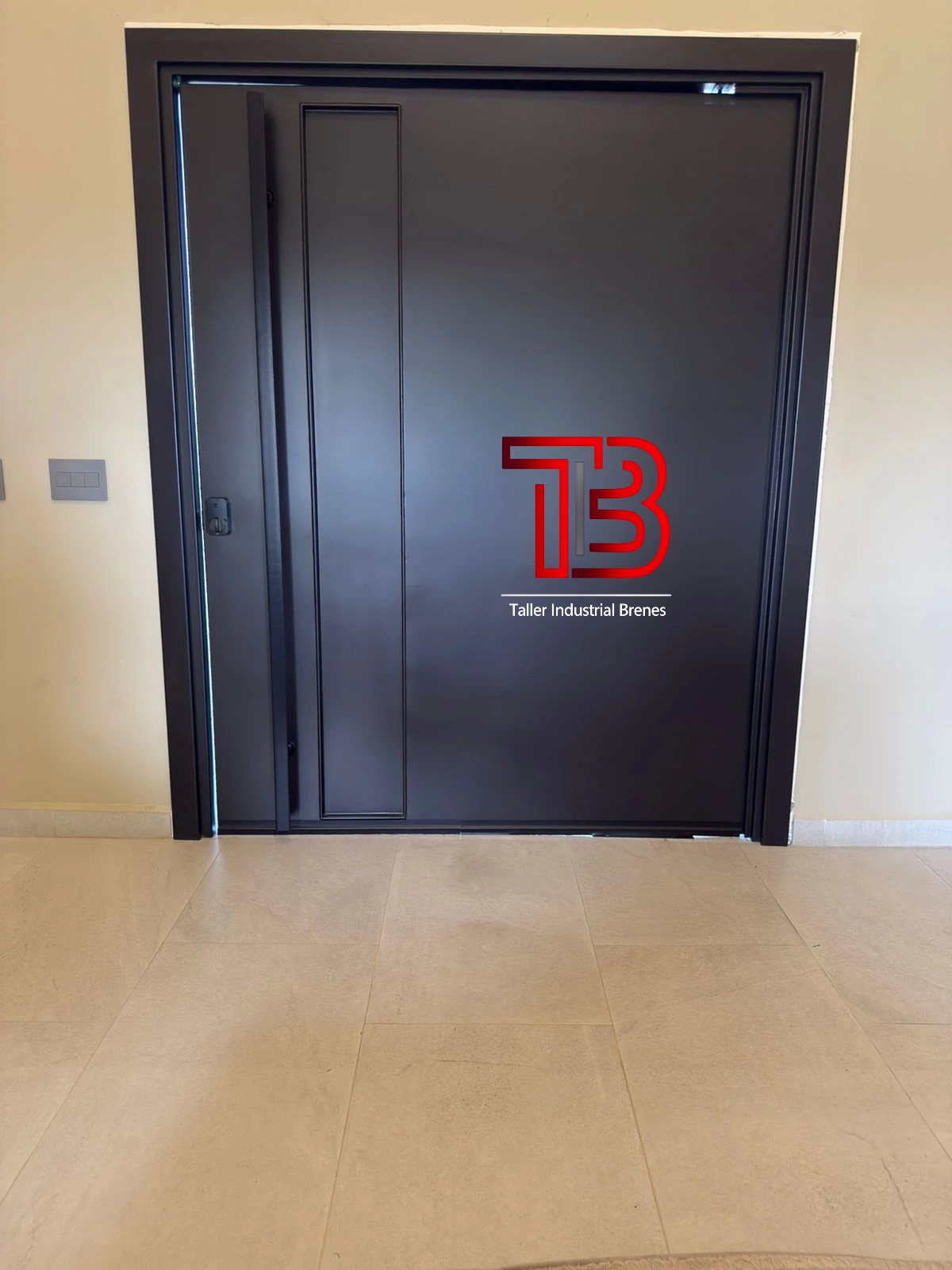 Puerta Metálica Principal en Negro Mate - Vista 3